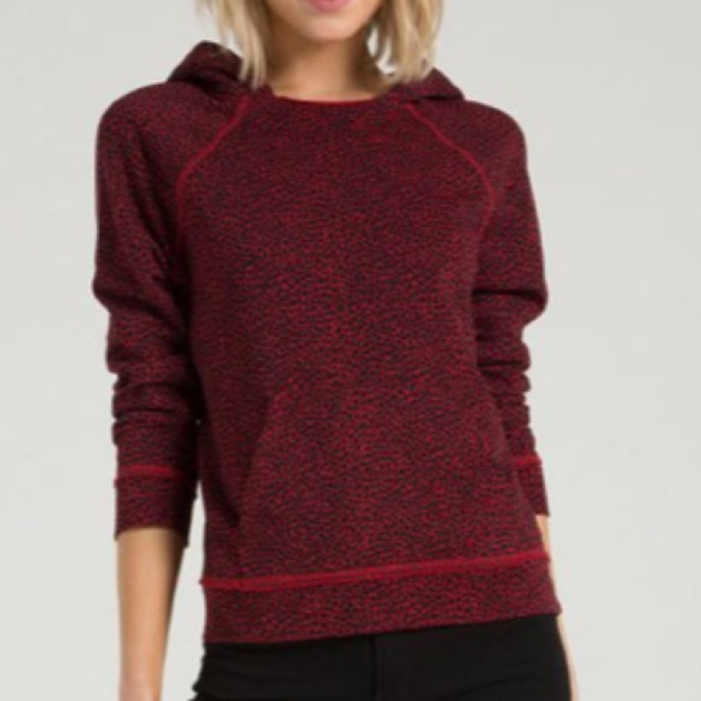 n:Philanthropy Lady Bug Cheetah Hoodie Red Black Pullover Top NWT